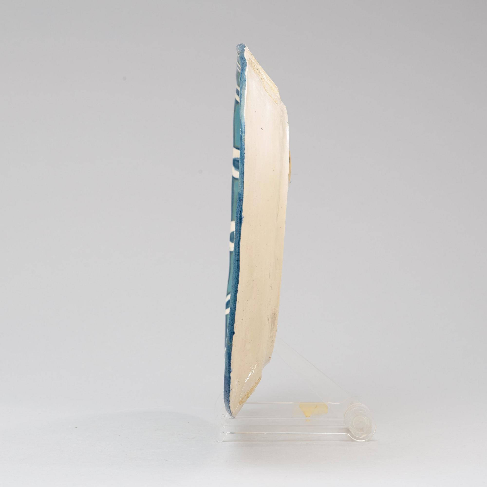 A Pablo Picasso 'Tête de chèvre de profil' faience dish, Madoura, Vallauris, France 1952.