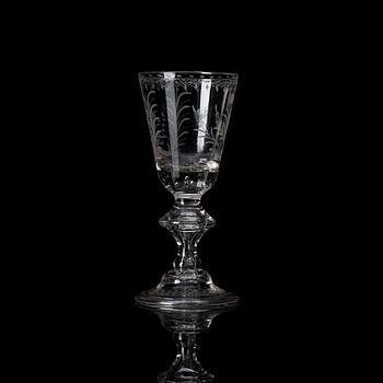 Pokal, glas, 1700-tal.