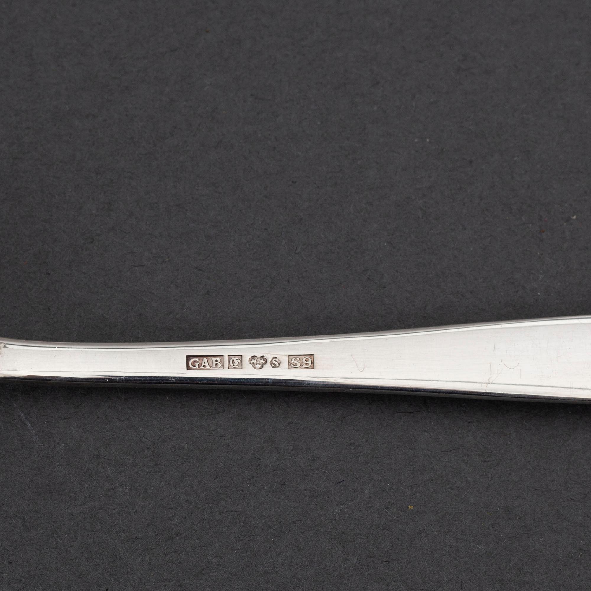 A 'Chippendale' silver cutlery, GAB, some Stockholm 1954 (48 pc).