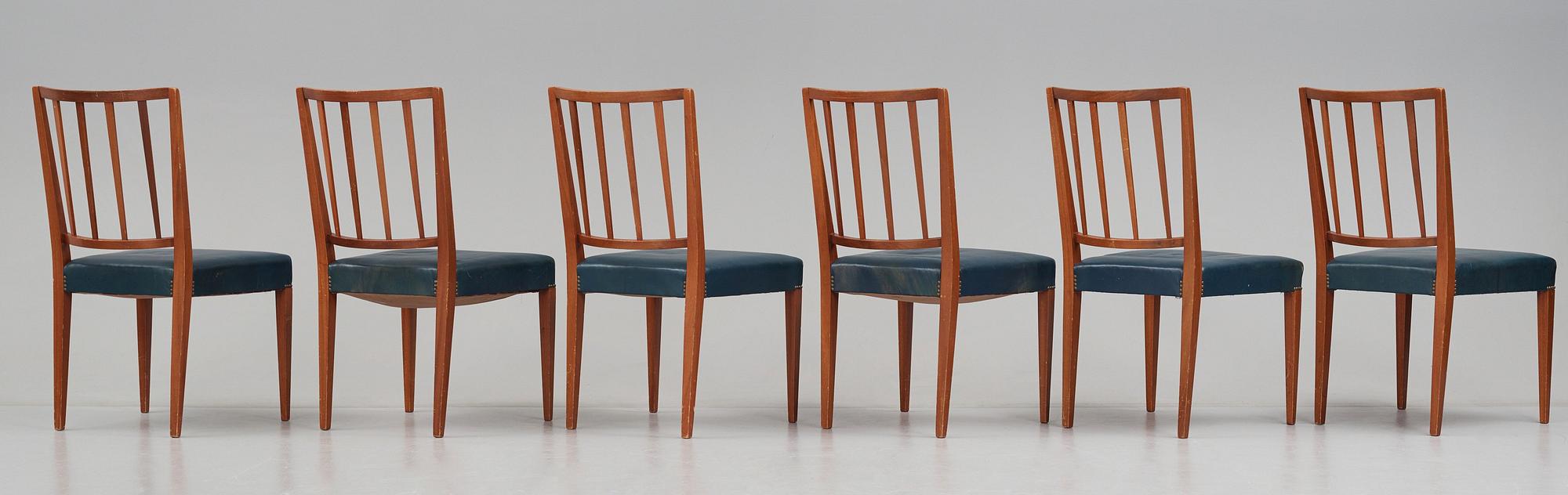 Josef Frank, a set of six chairs, model 815, for Svenskt Tenn, Sweden 1940's-50’s.