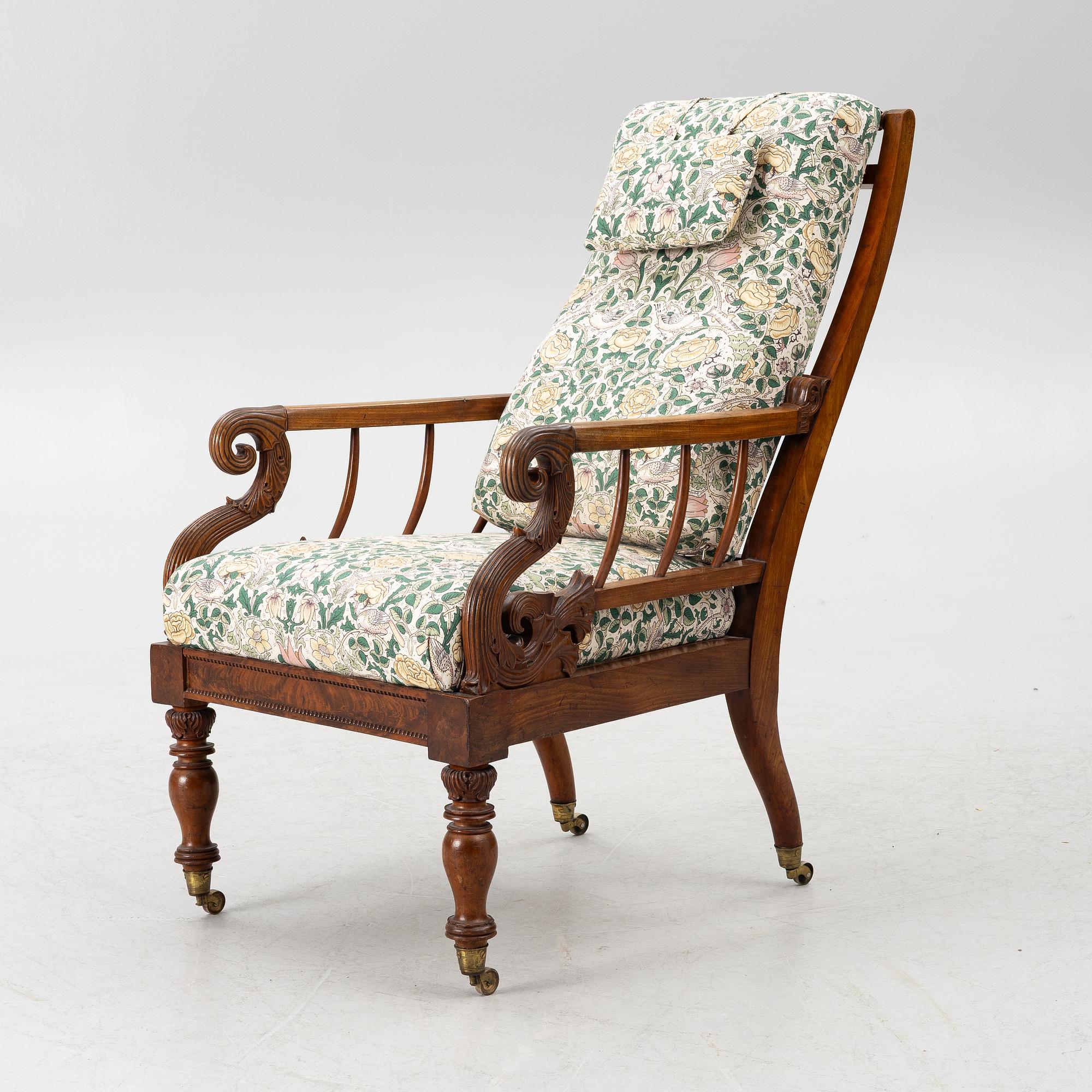 Armchair, Empire, PL Wolff Cabinetmaker Stormgaden No 194, Denmark. First half of the 19th century.