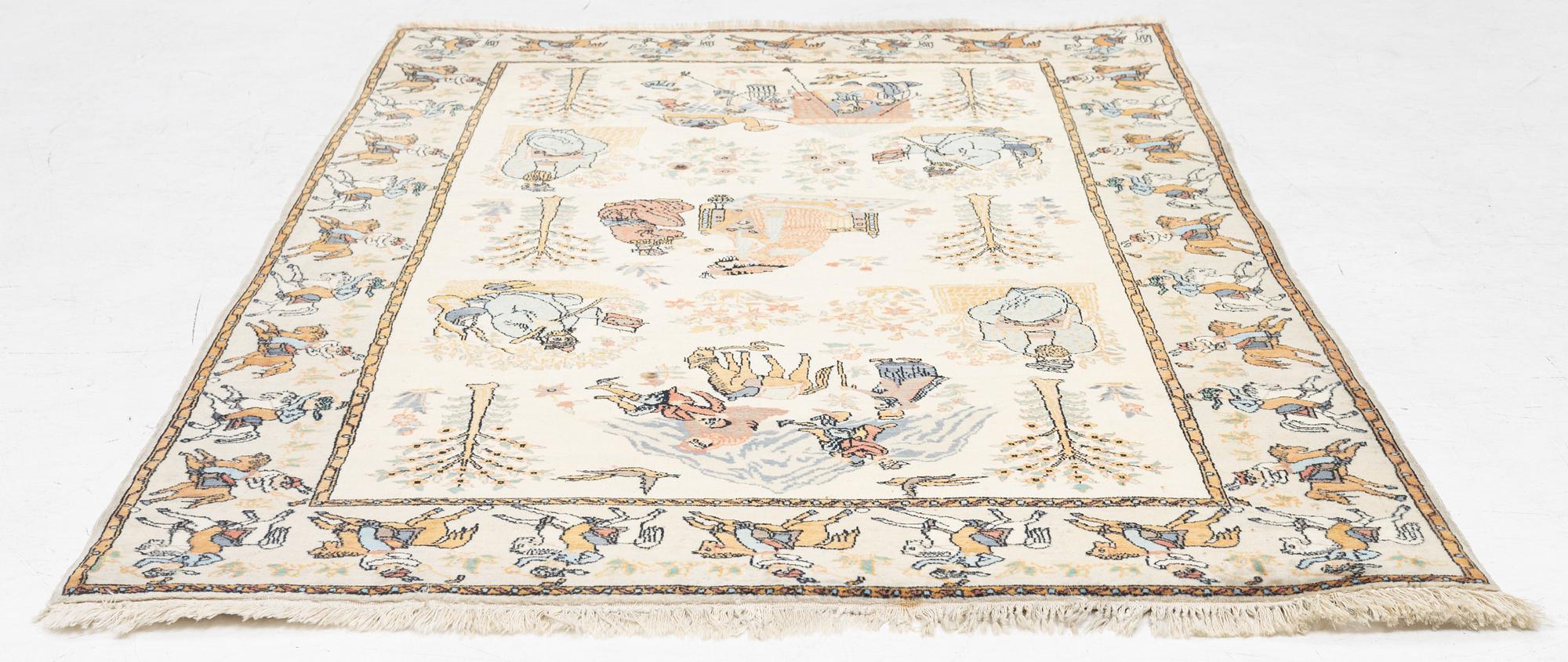 Carpet, figural, 175 x 110 cm.