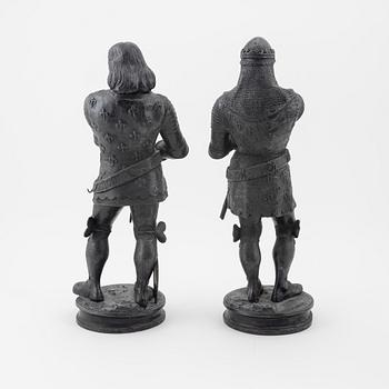 Two sculptures, after Auguste Joseph Peiffer.