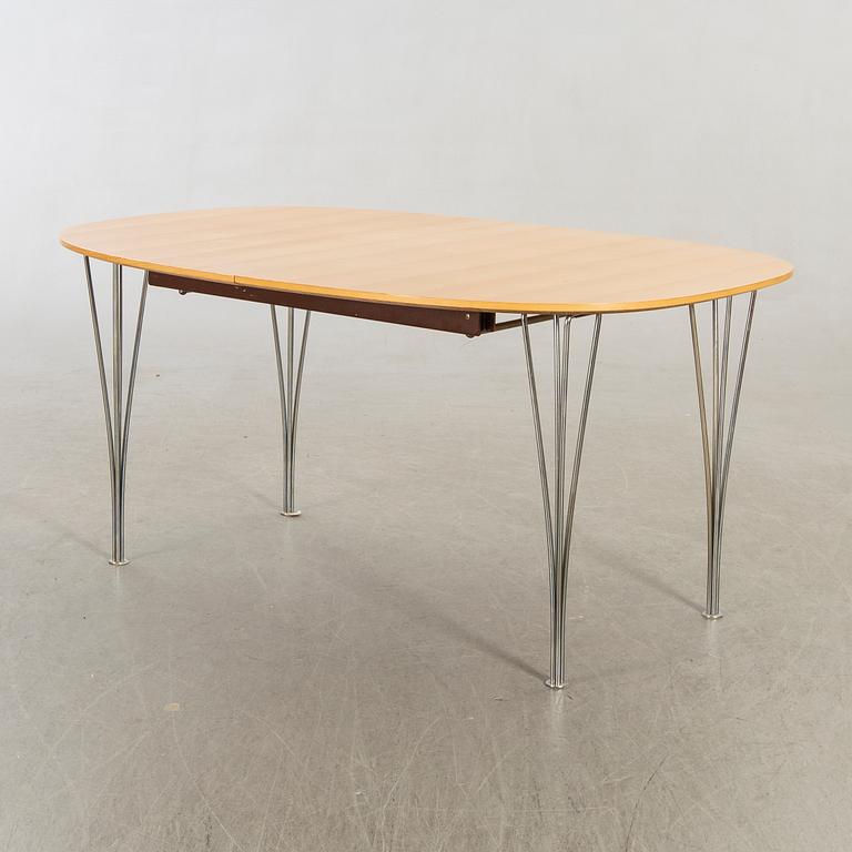 Bruno Mathsson, Matbord, "Superellips", 2 iläggsskivor, Fritz Hansen, Danmark.