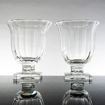 A pair of glass vases possibly by Elis Berg Kosta Boda from the first half of the 20th century.