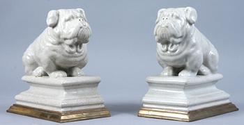 BOKSTÖD, ett par, porslin, 2000-tal.