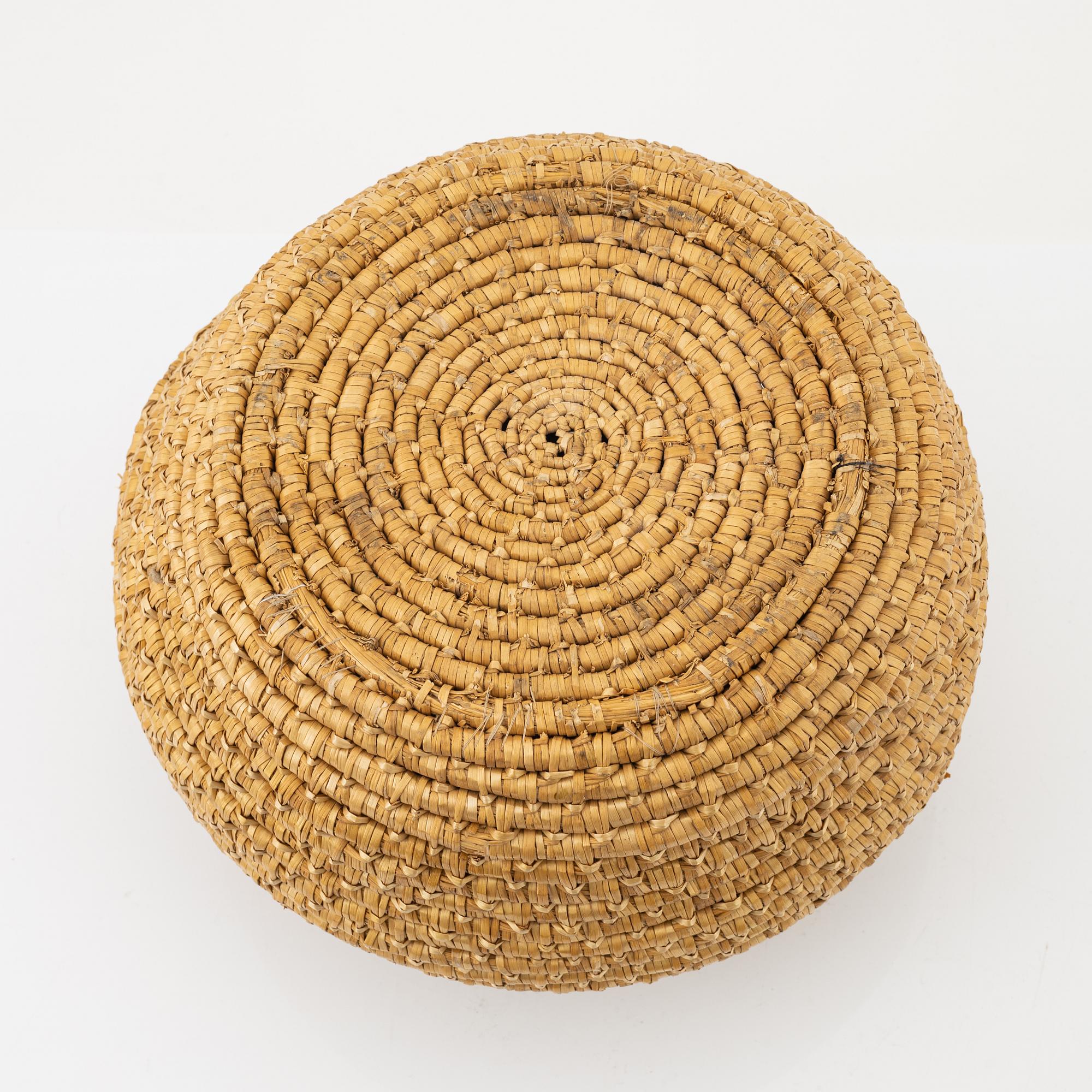 A Persian (Iranian) basket with cover, 20th century.