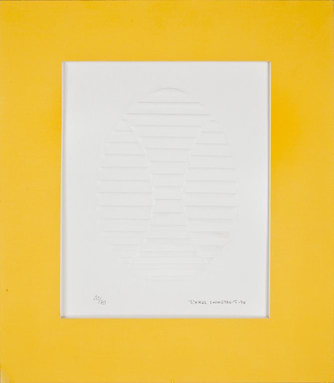 TORKEL DAHLSTEDT, reliefgravyrer 4 st. Sign o dat -76. Numr 30/70.