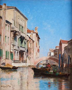 Wilhelm von Gegerfelt, Sunny day on the canal, Venice.