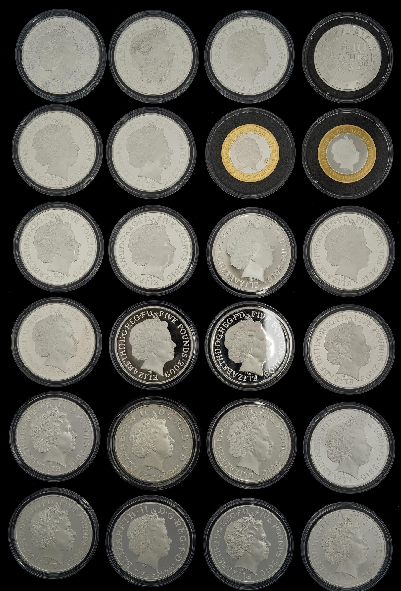 KOKOELMA MUISTORAHOJA, 24 kpl, hopeaa, Olympialaiset, Lontoo 2012.