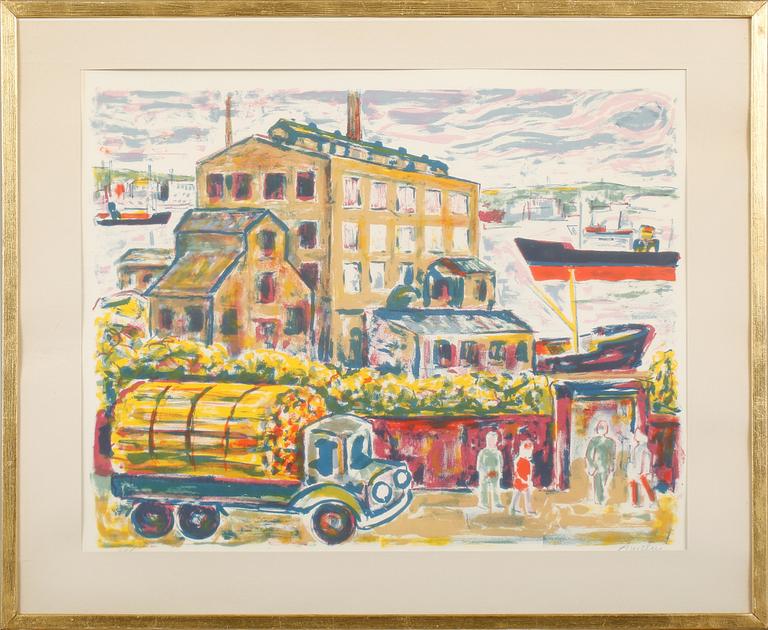 ALBIN AMELIN, färglitografi, signerad och numrerad 69/310.