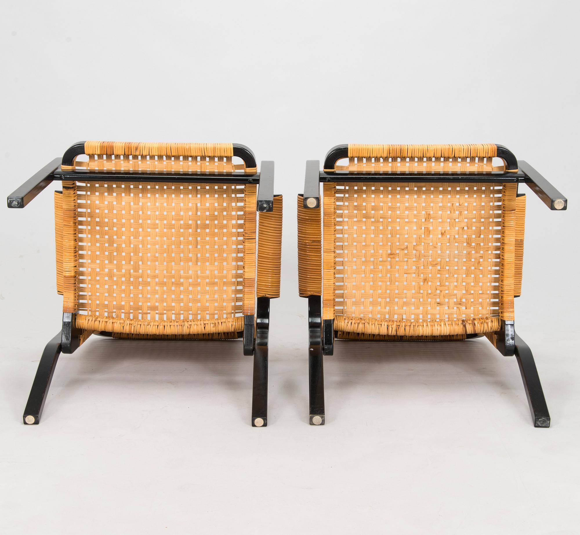 Alvar Aalto, four 1970s '45' armchairs for Artek.