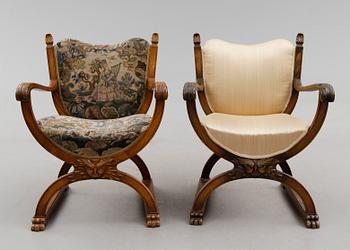 KARMSTOLAR, 1 par, renässansstil, 1900-talets början.