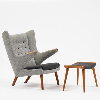 Hans J. Wegner, a "Bamse" (Papa Bear) armchair with ottoman, PP Møbler, Denmark.