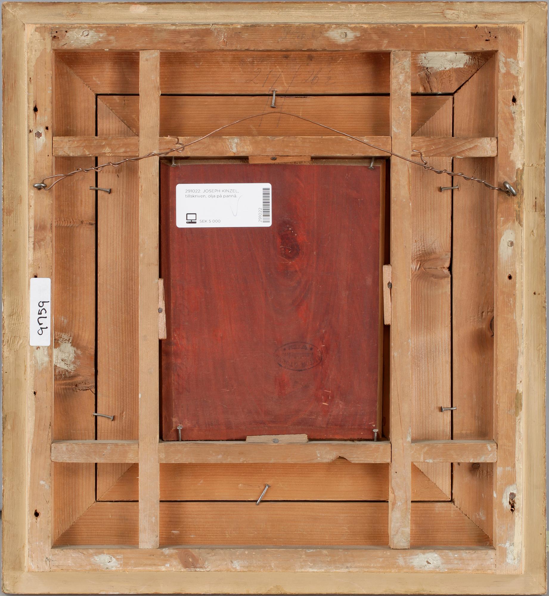 JOSEPH KINZEL, tillskriven, olja på pannå.