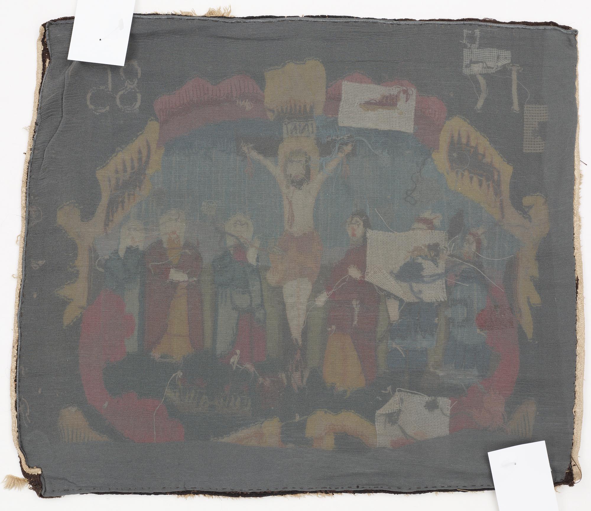 VÄVNAD, gobelängteknik. 37,5 x 44,5 cm. Sverige 1785. Förmodligen vävd av en medlem av den berömda småländska prästsläkten Rogberg-Oxelgren.