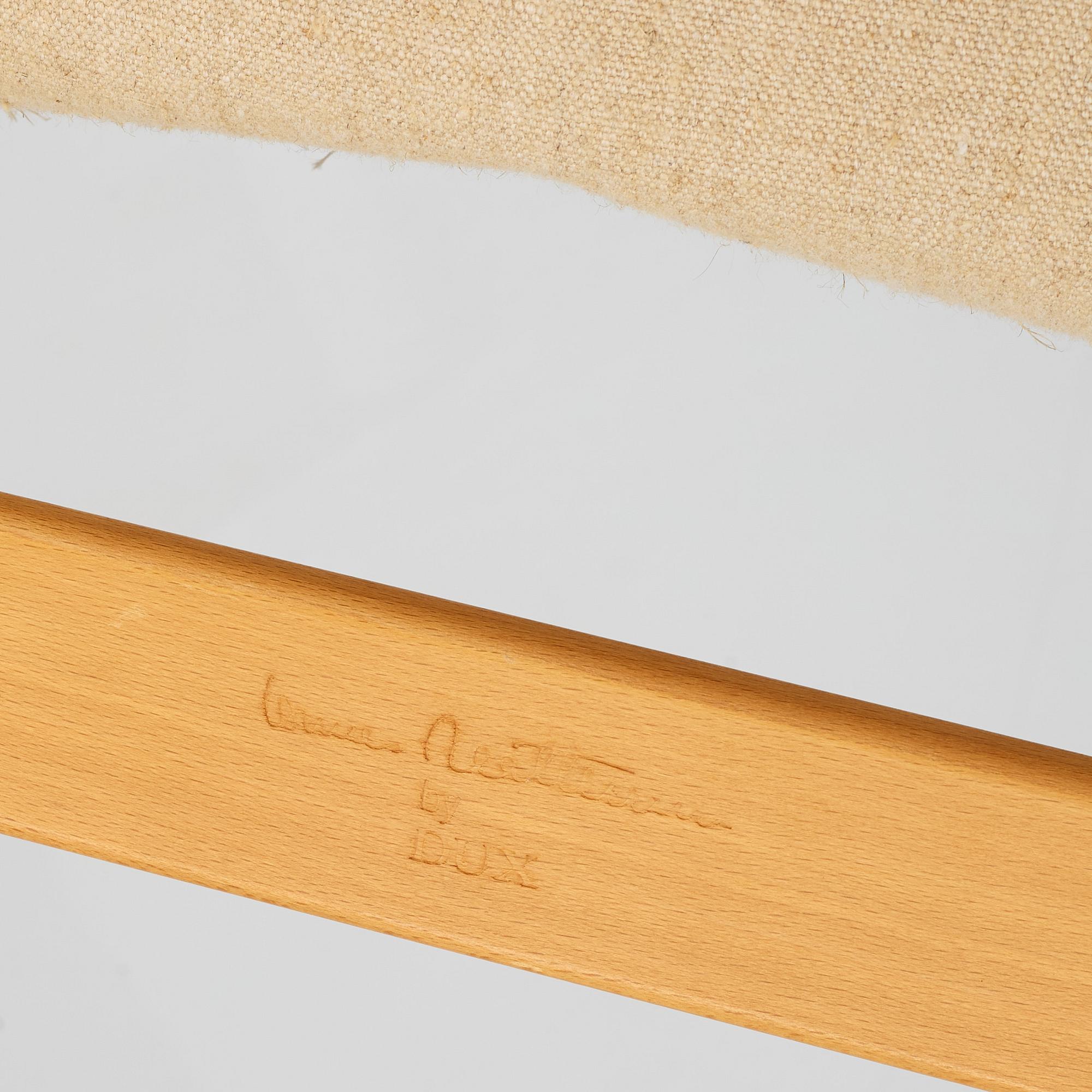 Bruno Mathsson, fåtölj med fotpall, "Pernilla", Dux.