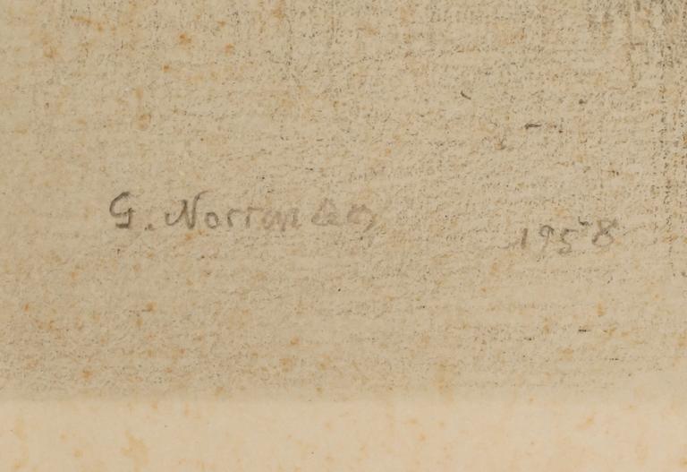 GUNNAR NORRMAN, blyerts, signerad och daterad 1958.