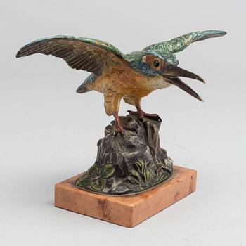 A Painted bronze sculpture marked B.