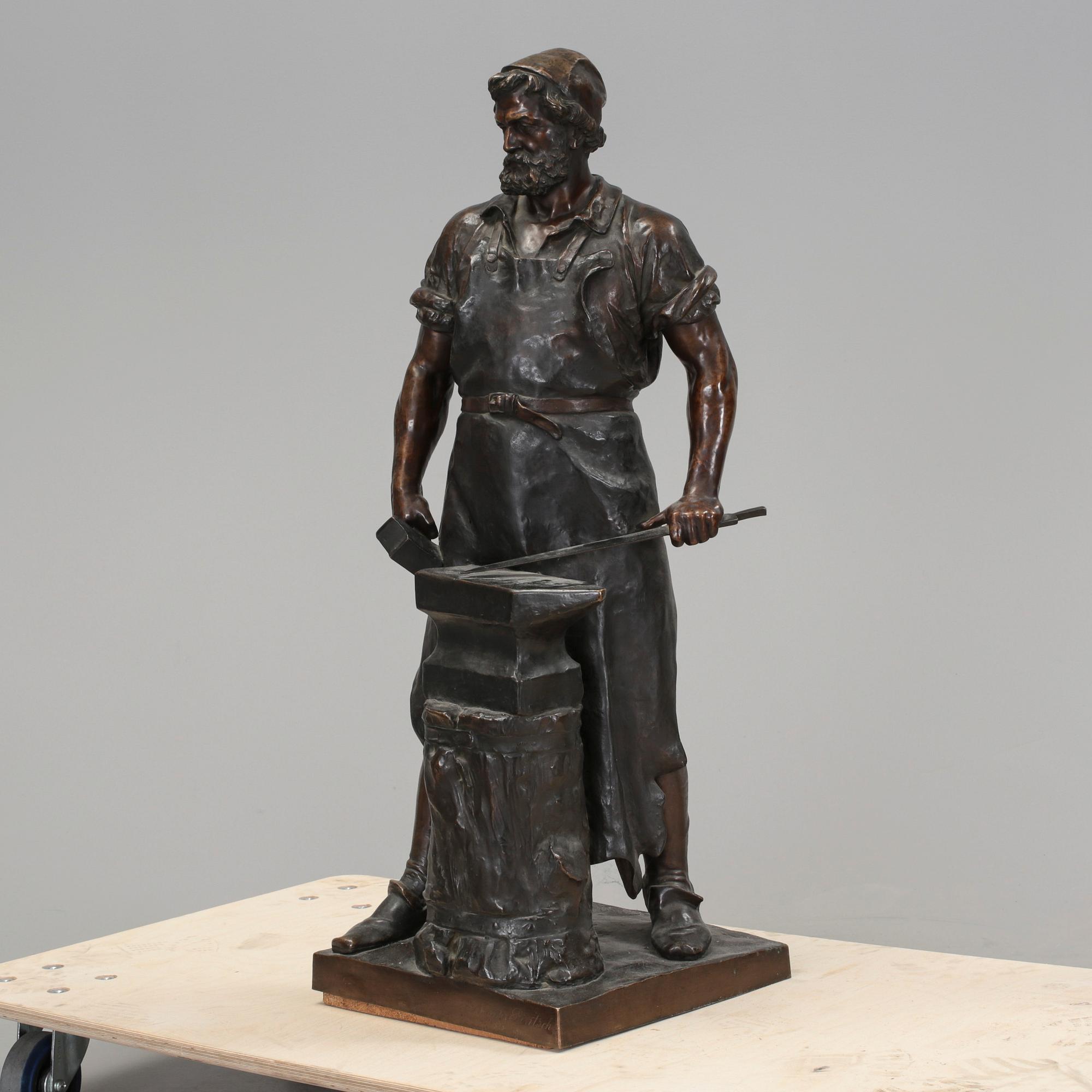 WILHELM ALBERMANN, skulptur. Brons. Signerad i formen.