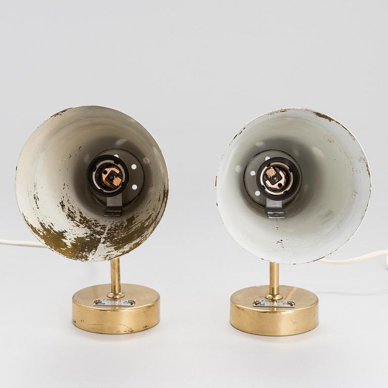 PAAVO TYNELL, a pair of mid-20th century 'A 4' wall lights for Idman.