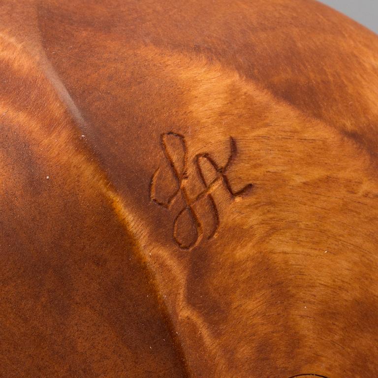 a traditional wooden sami "kåsa", signed LA.