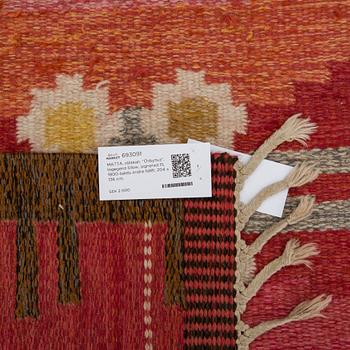 MATTA, rölakan, "Örbyhus", Ingegerd Silow, signerad IS, 1900-talets andra hälft, 204 x 136 cm.