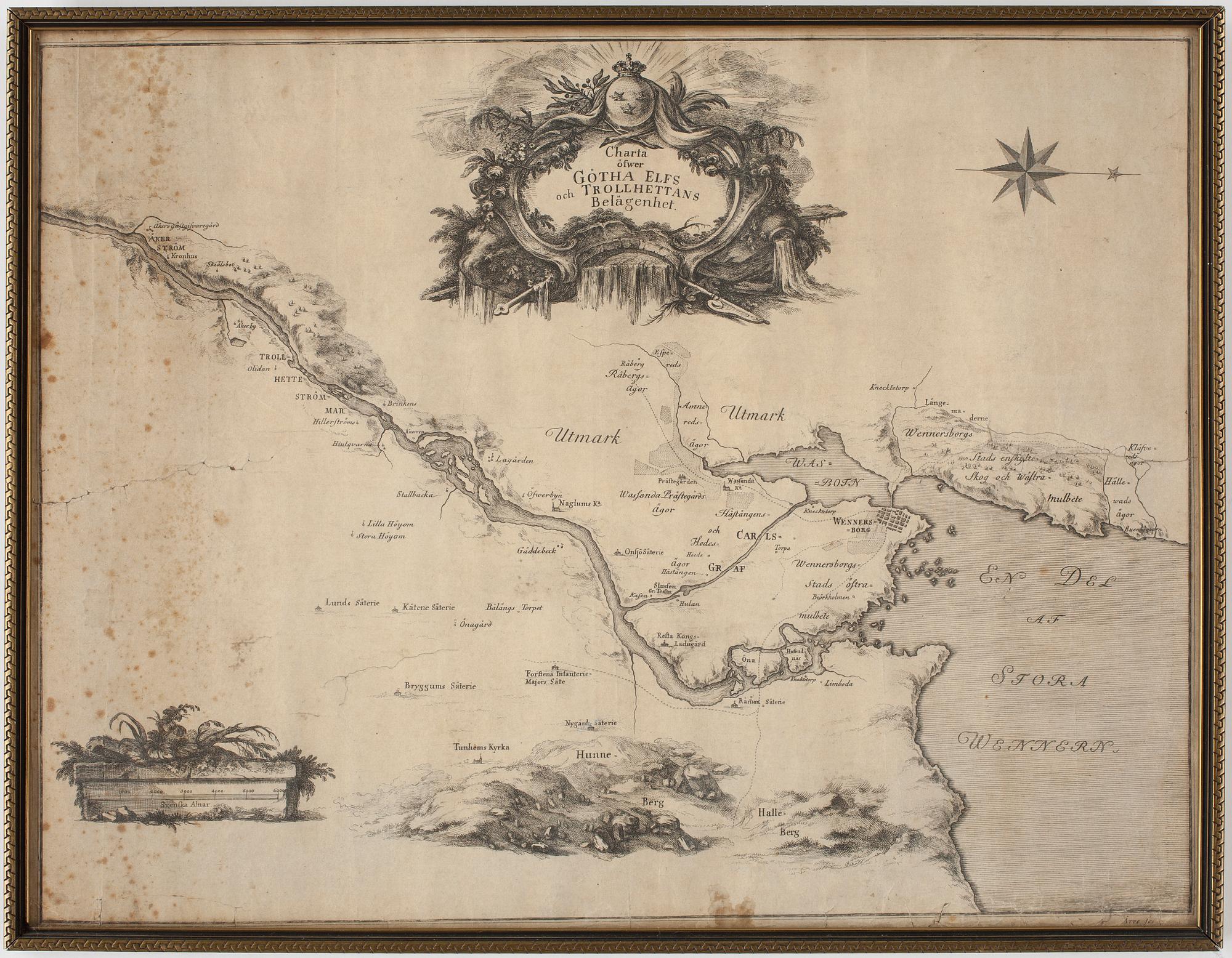 KARTA, kopparstick, Olof Jacobsson Årre, 1700-tal.