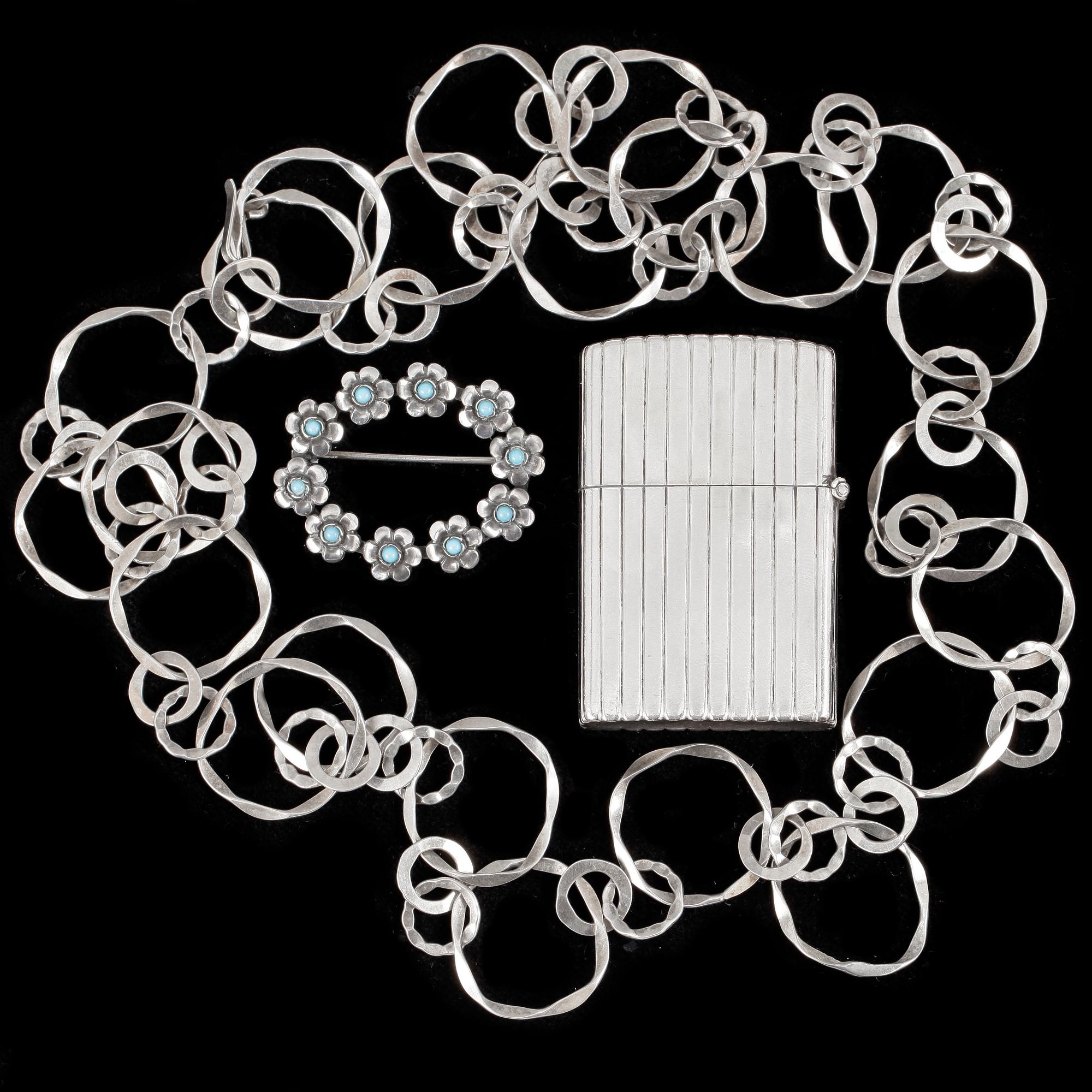 PARTI SILVER, 3 delar, bla Åke Strömdahl, 1958. Totalvikt 130g.