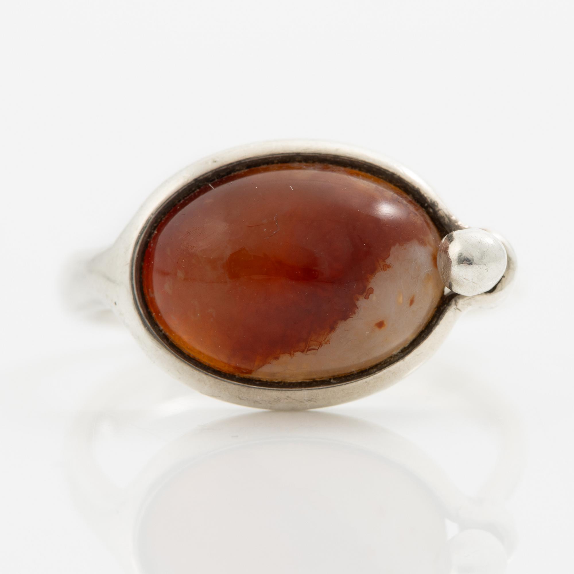 Vivianna Torun Bülow-Hübe, ring, sterling silver and jasper.