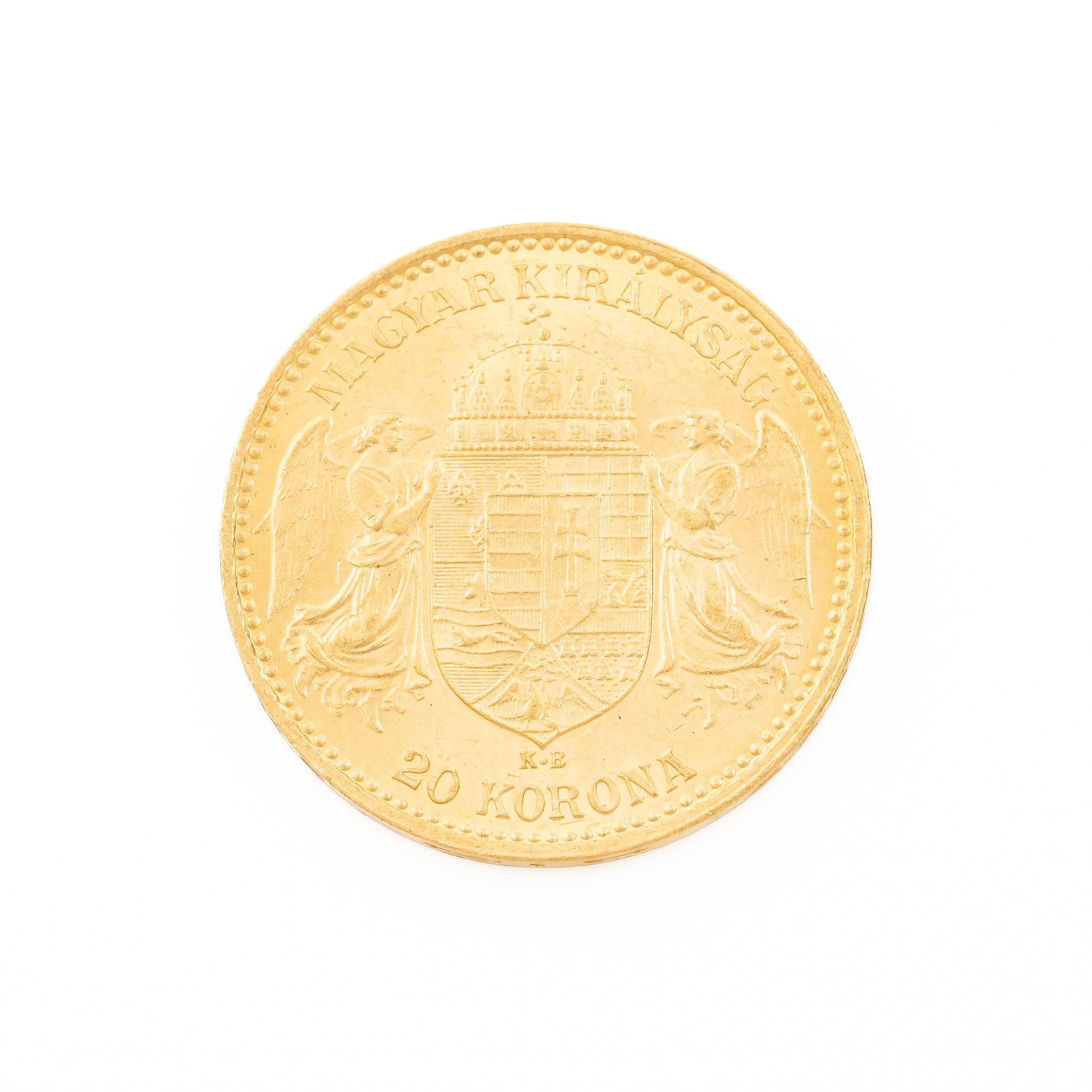 Gold coin, Hungary, 20 Korona, 1898.