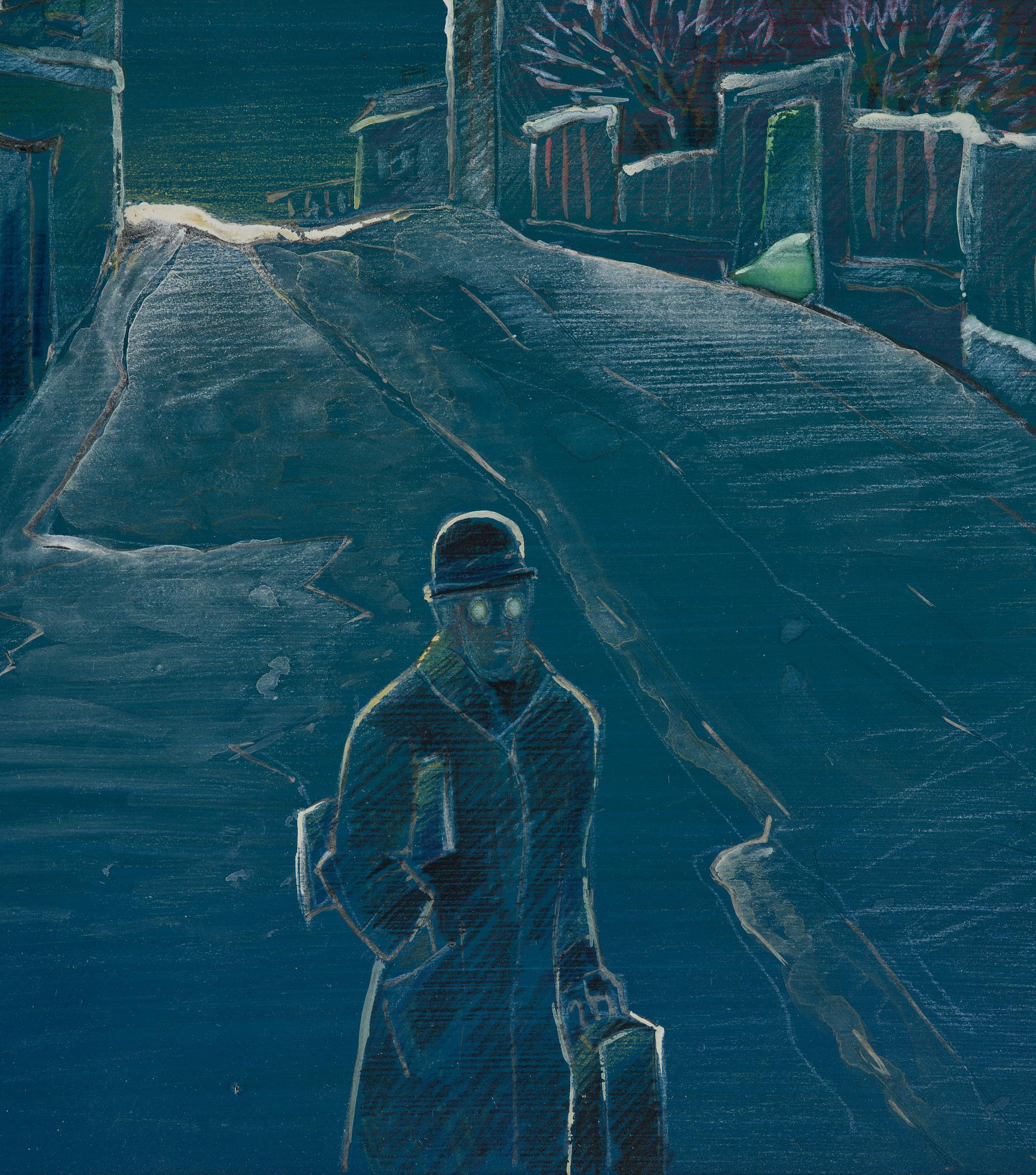 Gösta Adrian-Nilsson, Street view at night.