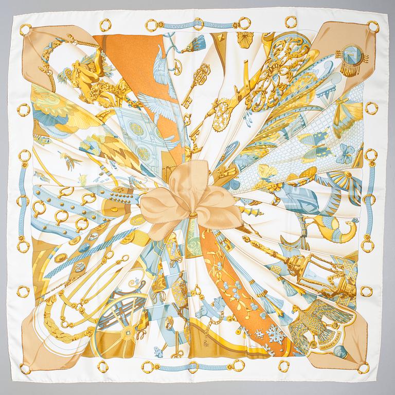 A Hermès silk scarf "Soleil de soie".