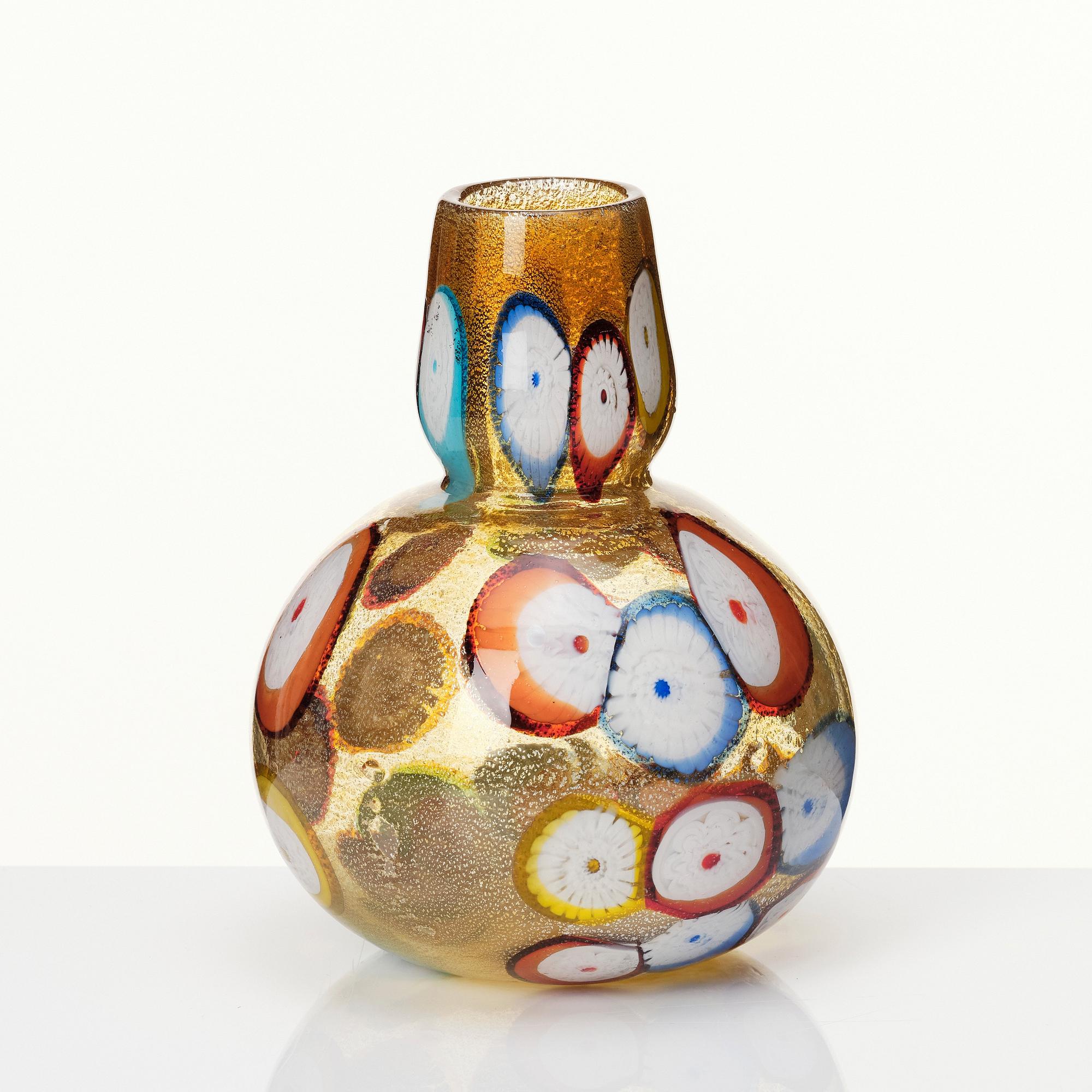 Giulio Radi,  a glass vase 'Reazione policrome', Ed A.Ve.M, Murano Italy 1950-60s.
