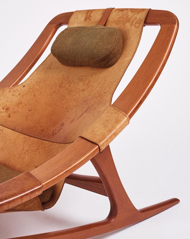 Arne Tideman Ruud, a teak and natural brown leather 'Holmenkollen' chair, AS Inventar/ Norcraft, Gjövik Norway, 1950s-1960s.