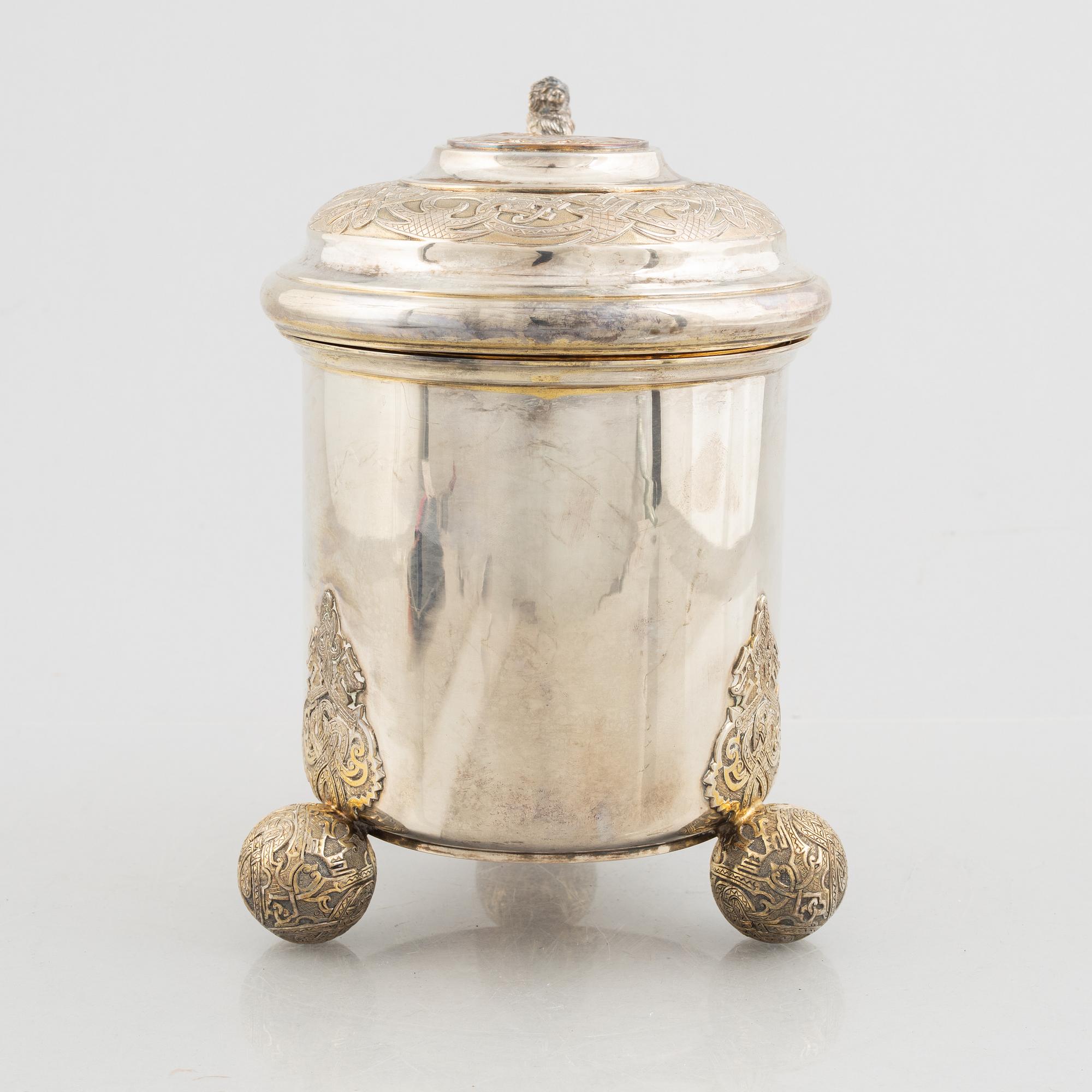 A Swedish silver tankard, mark of CG Hallberg, Stockholm 1887.