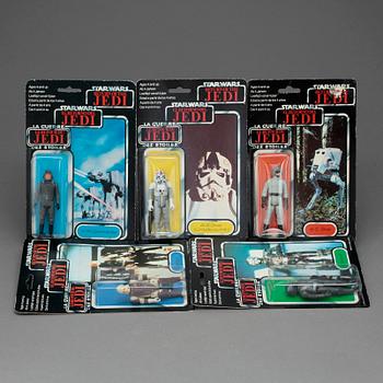 STAR WARS, 5 stycken actionfigurer, Kenner, 1983.