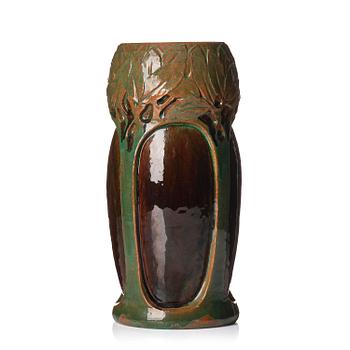 85. Hilma Persson-Hjelm, a glazed earthenware art nouveau vase, executed in her own studio, 1910. No 1173.