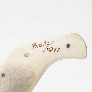 Bengt Olaf Unga, half-horn knife, signed and dated 1977.