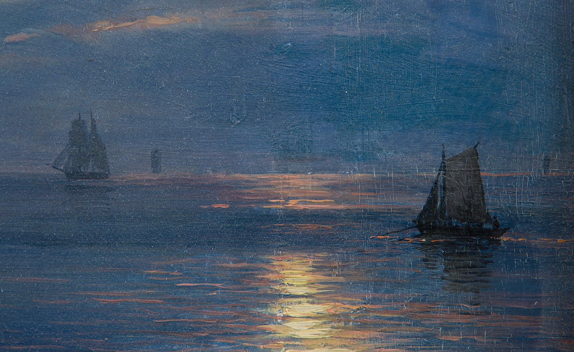 Thorsten Waenerberg, Purjelaivoja iltahämärässä.