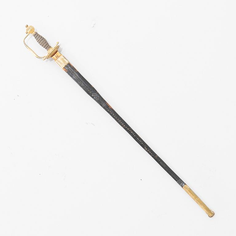 Värja för officer vid infanteriet, Sverige, gustaviansk.