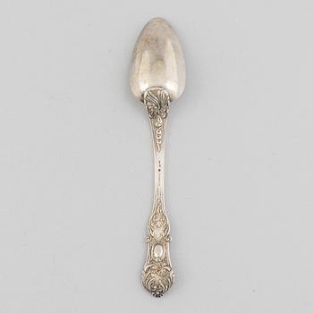 A Swedish silver serving spoon, mark of Adolf Zethelius, Stockholm 1846.