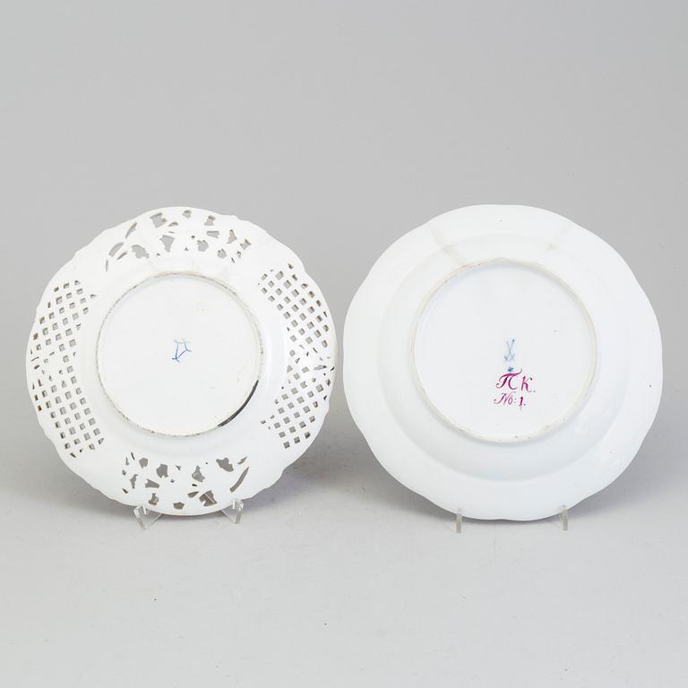 TALLRIKAR 4 st, porslin, Tyskland och Frankrike, 1800-tal.