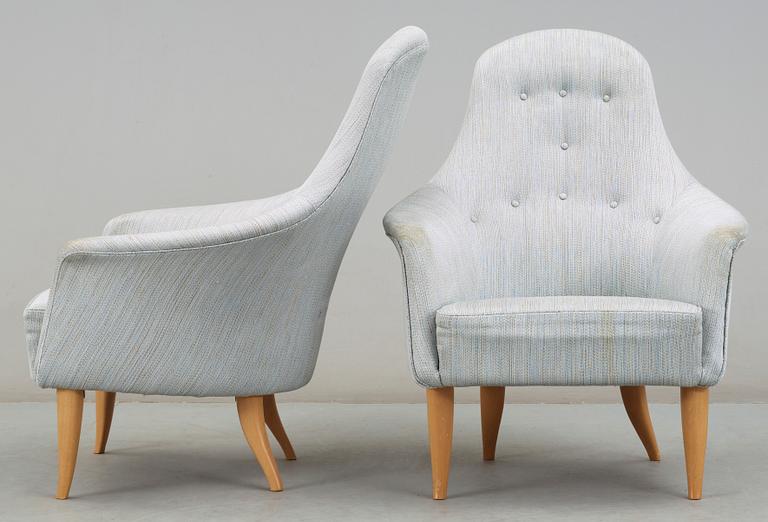 FÅTÖLJER,  ett par, Kerstin Hörlin-Holmquist, "Stora Adam", Triva-serien, Nordiska Kompaniet, 1950/60-tal.