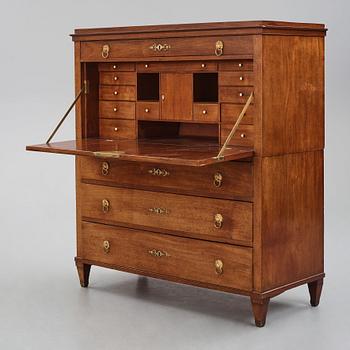 A late Gustavian mahogany-veneered and ormolu-mounted secretaire attributed to J.F. Wejssenburg (master 1795-1837).