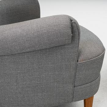 Carl Malmsten, armchair with footstool, "The Giant Toad", O. H. Sjögren, Tranås, 2014.