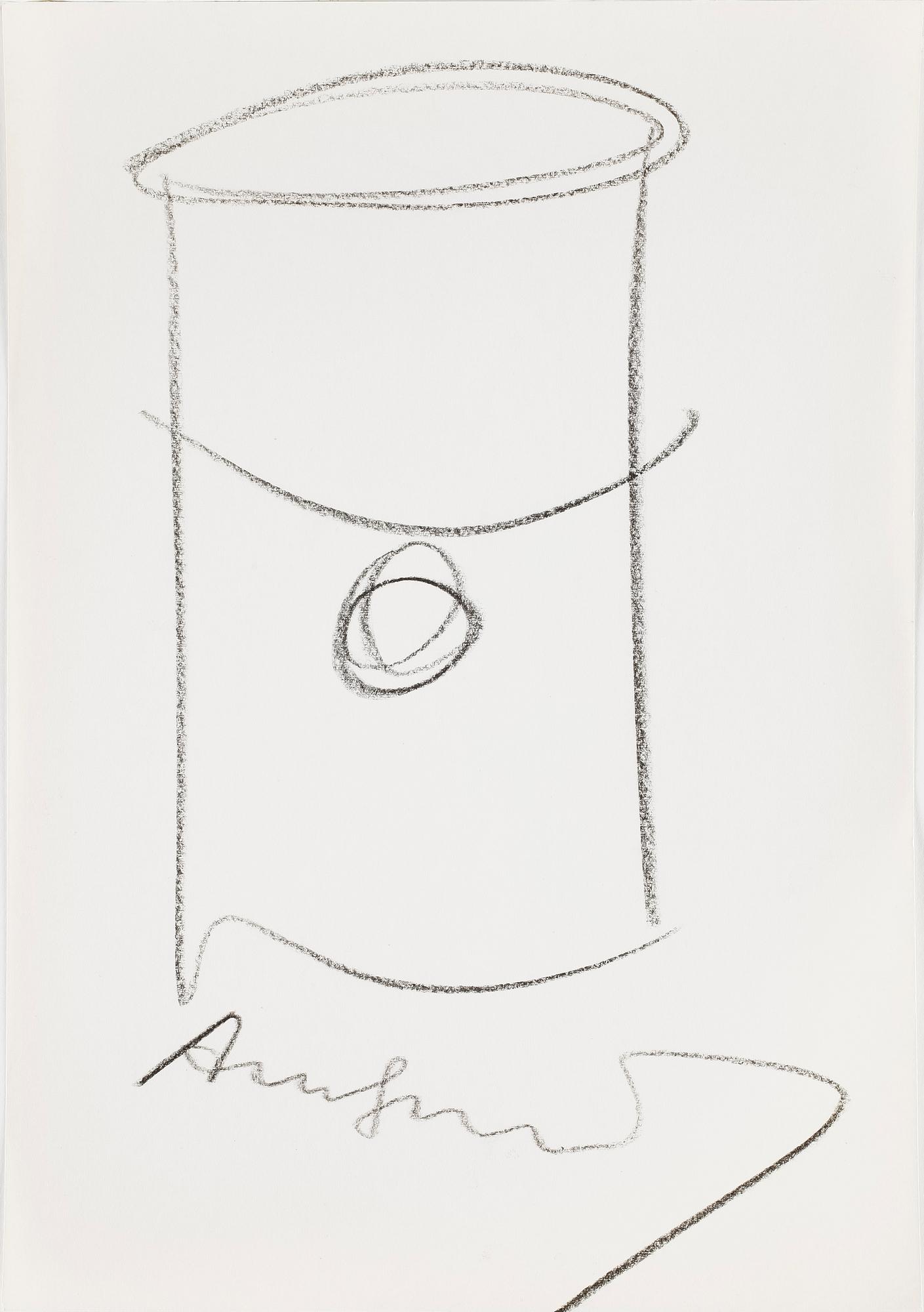 ANDY WARHOL (USA), "Soupdrawing", blyertsteckning, signerad.