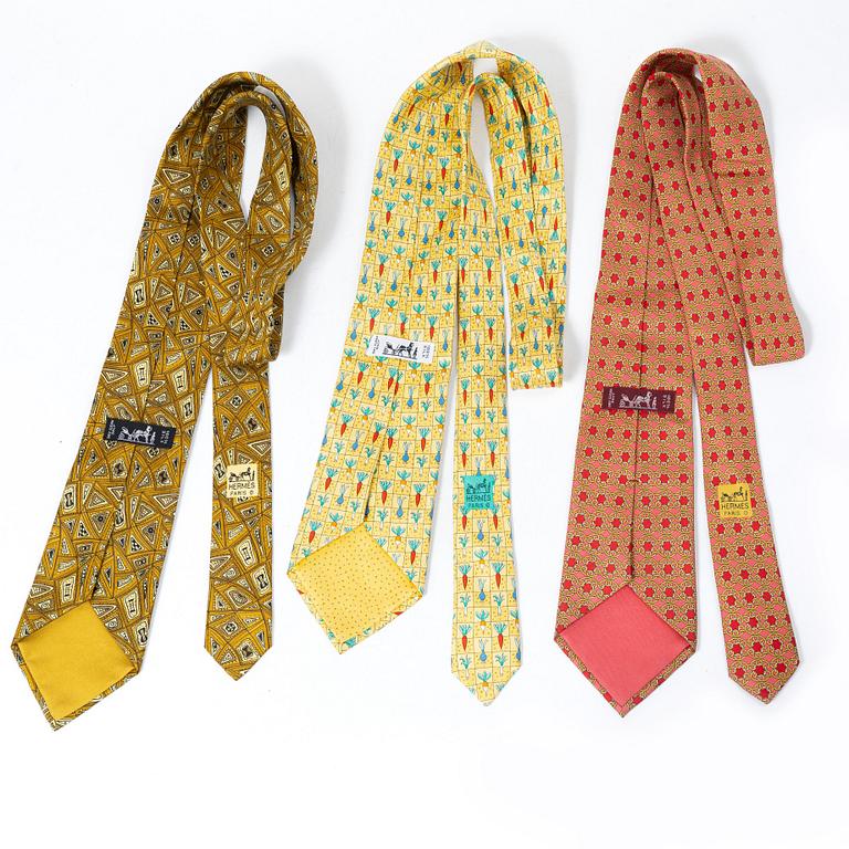 Hermès, ties, 3 pcs.