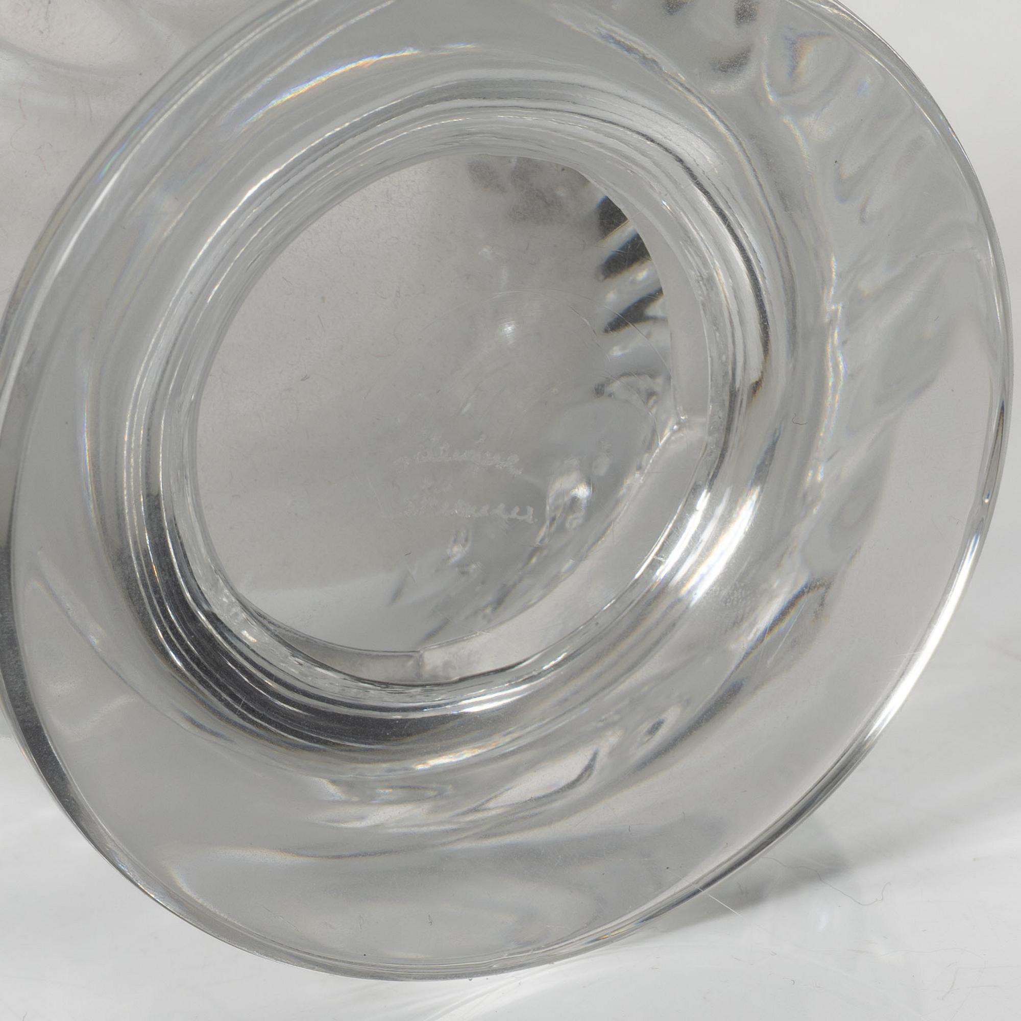 René Lalique, Six glass objects, Lalique, France, second half of the 20th century.