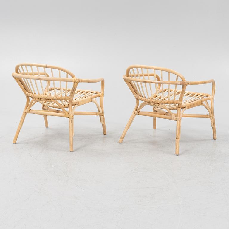 Knut Hagberg & Marianne Hagberg, a pair of 'Albacken' rattan and bamboo easy chairs, IKEA.